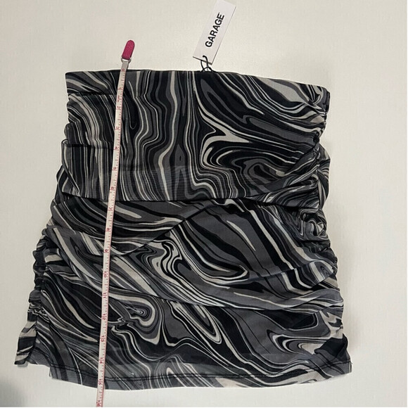 Garage, Women's Shirred Mesh Skirt - Black Swirly. Size: S. NWT. - Picture 11 of 12